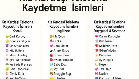 Kız kardeşi telefona kaydetme isimleri
