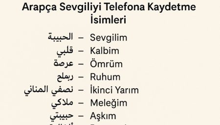 Sevgiliyi Arapça Telefona Kaydetme İsimleri