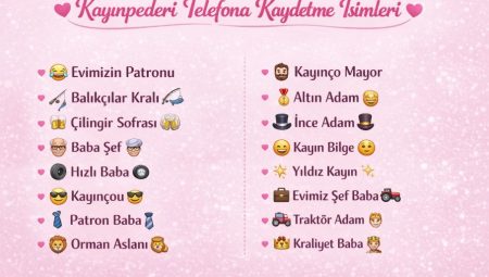 Kayınpederi telefona kaydetme isimleri